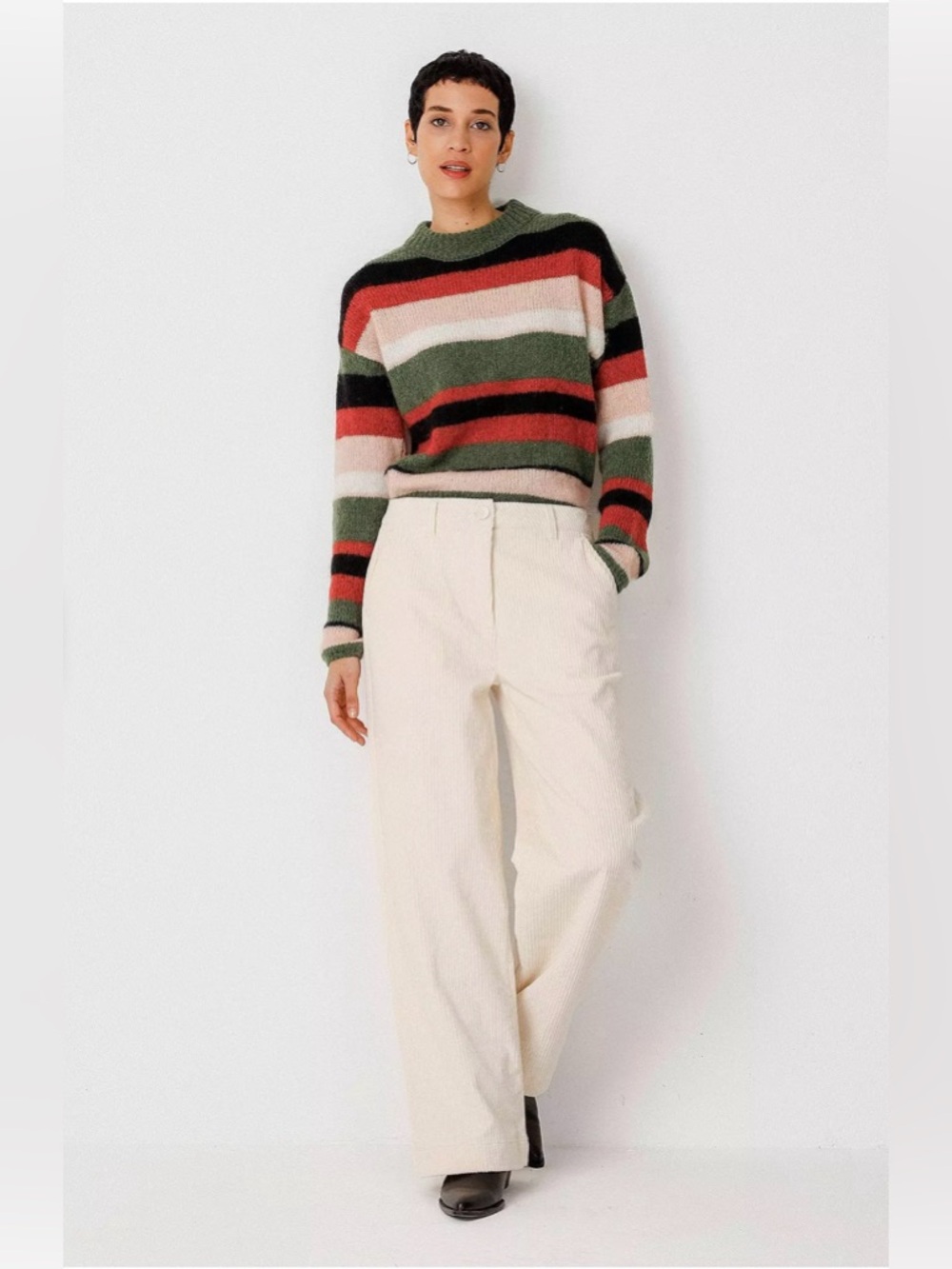 NWT SKFK Leartza corduroy straight leg trousers in cream organic cotton Size 6